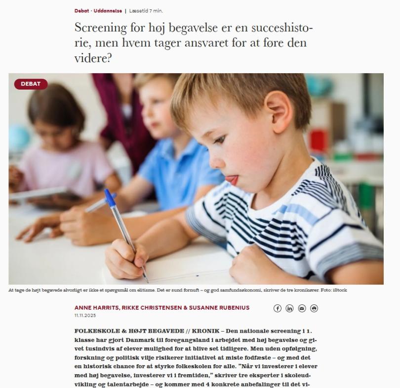 Screening for tegn på høj begavelse